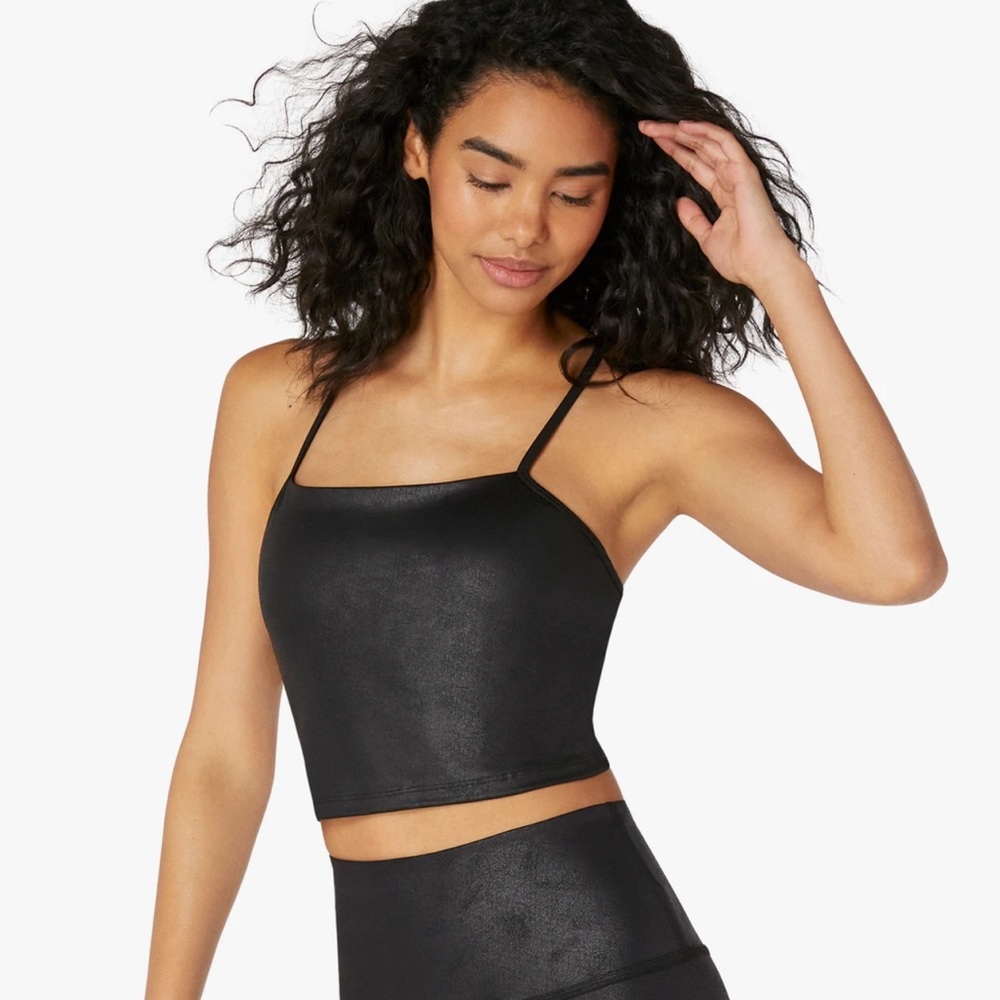 Beyond Yoga Luxe Leatherette Racerback Crop Tank
